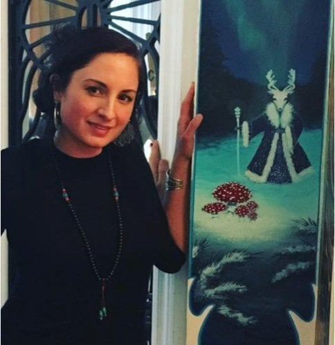 Ka Amorastreya with her Mushroom Cafe mural