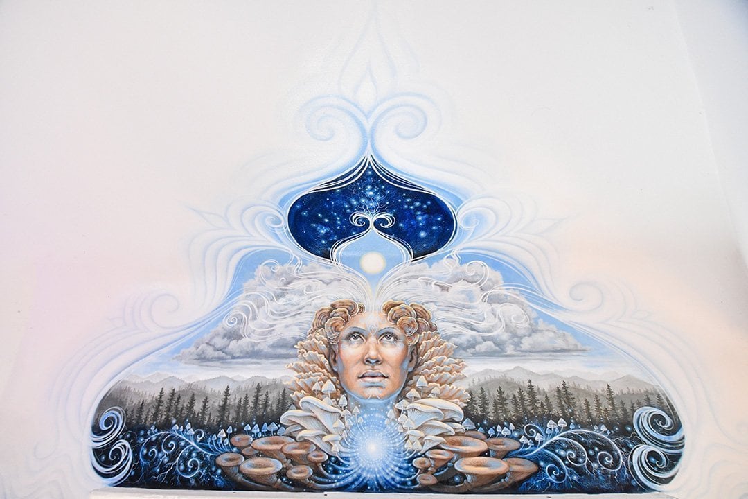Mushroom Cafe mural by Autumn Skye