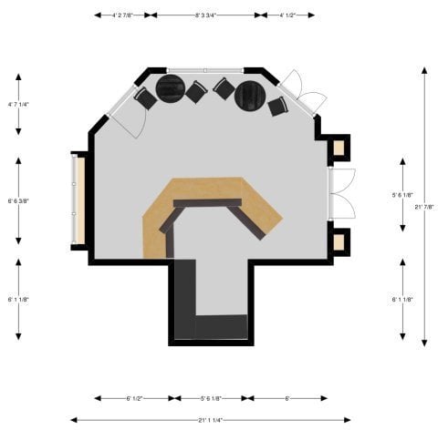Mushroom Cafe floor plan